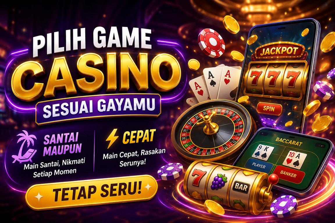 Pilih Game Casino Sesuai Gaya Bermainmu, Santai Maupun Cepat Tetap Seru!
