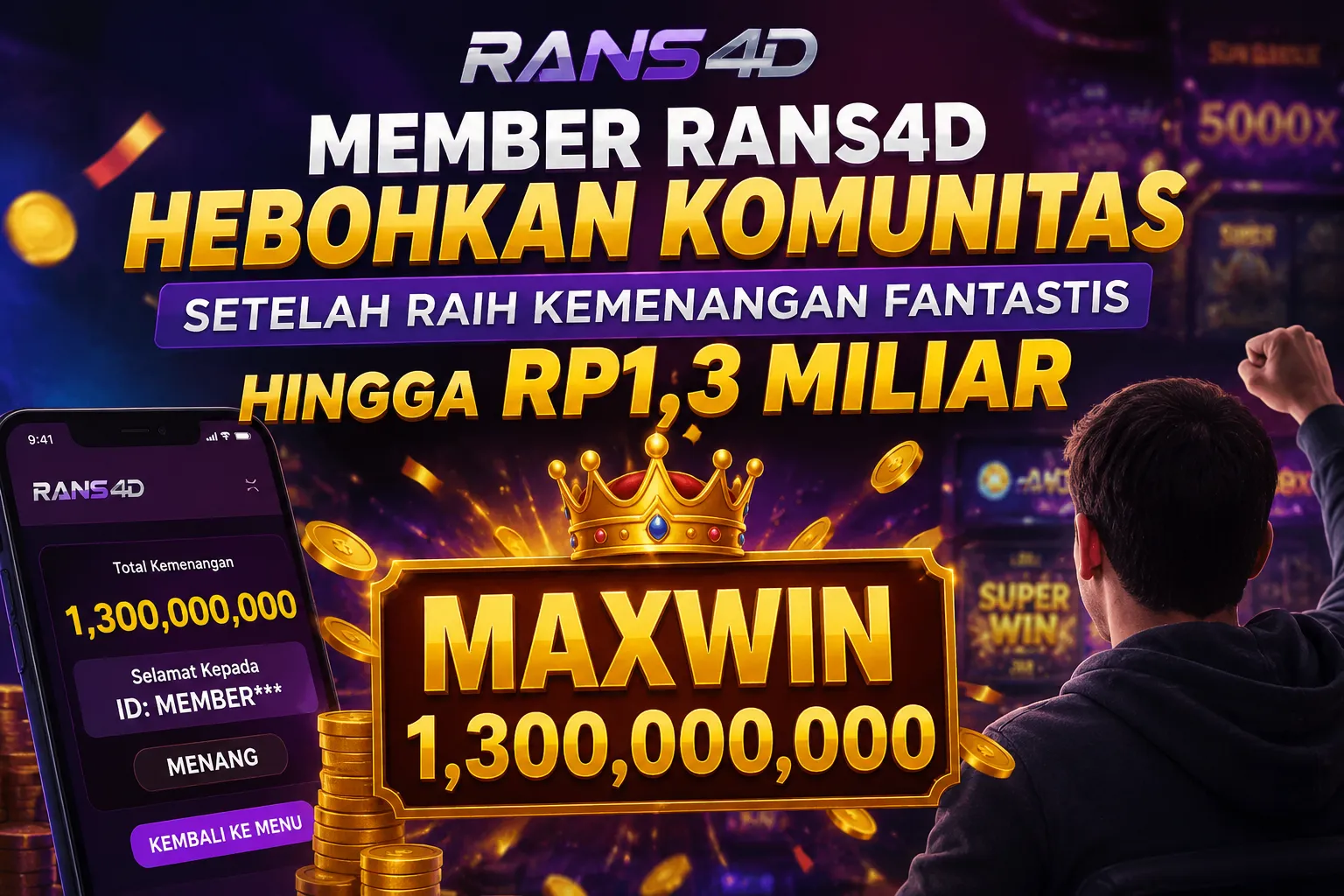 Member RANS4D Hebohkan Komunitas Setelah Raih Kemenangan Fantastis Hingga Rp1,3 Miliar